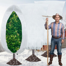 3 Packs 180x120CM 80gsm Plant Fleece Frost Protection Jackets,Garden Fleece Bags with Drawstring and Zipper,Winter Fabric Plant Covers for Frost Prot