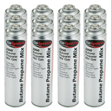 GoSystem 2350 Butane Propane 70:30 Mix Gas Cartridge 350g 631ml - 12 Pack