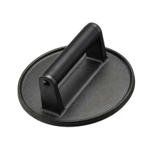HULISEN Pre Seasoned 6.5" Cast Iron Smashed Burger Press, Heavy Duty Burger Smasher for Griddle, Cast Iron Press for Smashing Hamburger, Cooking Weig