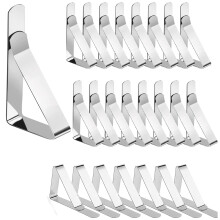 Table cloth clips 24 Pcs Tablecloth Clips - Heavy Duty Picnic Table Clips, Stainless Steel Table Cloth Cover Clamps, Table Cloth Holders Ideal for Re