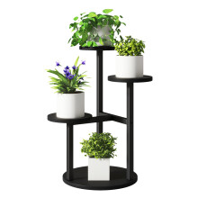 IBUYKE 4 Tier Plant Stand Indoor, Metal Wood Plant Shelf for Multiple Plants, Small Tiered Corner Flower Pot Stand for Living Room Patio Balcony Gard