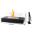 JHY DESIGN Black Metal and Glass Fireplace/Firepit 3