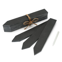 KINGLAKE 10Pcs Slate Plant Labels and Talcum Pen, Plant Markers Labels for Outdoor Plants, Reusable Large Garden Markers Signs for Vegetable Patch, H