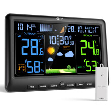 LIORQUE Weather Stations with Outdoor Sensor Wireless for Home, Indoor Outdoor Thermometer Hygrometer, Humidity, Barometric Pressure, Date, Weather F