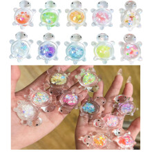 10pcs Mini Turtles,Luminous Resin Animals with Sparkle Flakes Glow in The Dark Turtle Tiny Transparent Sea Turtles Marine Animals Figurines for Birth
