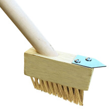 LSC Weed Remover Tool Long Wooden Handle for Cleaning Patios Garden Brush Patio Cleaner Wire Brush with Angled Wire Bristles Steel Puller for Cleanin