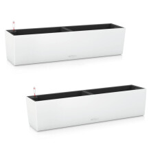 Lechuza Set of 2 BALCONERA Color 80 Self Watering Planter Plastic Indoor and Outdoor Flower Plant Pot and Window Box with Drainage Hole H19 L80 W19 c