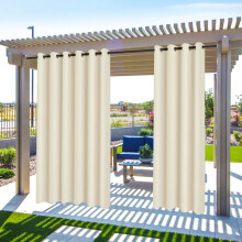 Gazebo Patio Outdoor Curtains Waterproof - Garden Blackout Thermal Insulated Sun Shades Eyelet Privacy Curtain for Outside Pergola Porch Pool, Indoor