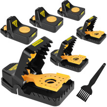 Rat Trap,6 Pack Super Heavy Duty Instant Kill Rat Traps,Reusable Humane Large Mouse Trap for Mouse Rat Chipmunk,High Sensitive Mice Snap Trap for Ind