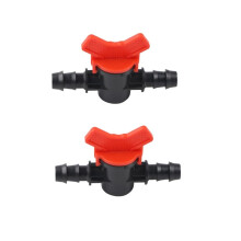 MiJunHD 2PCS Drip Irrigation Switch Valve,Plastic 16mm Double Barbed Shut-Off Valve for 16mm Hose Connection Drip Tubing,Used for Outdoor Garden, Aqu