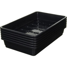 Muddy Hands Pack of 6 - Heavy Duty Plastic Seed Trays Garden Greenhouse Seedling Growing Germination Tray (Come With Drainage Holes)