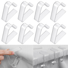 MEMOEVER 8Pcs Plastic Table Cloth Clips, Clear Outdoor Picnic Tablecloth Clips, Transparent Table Clip for Christmas Home Wedding Party Indoor Outdoo