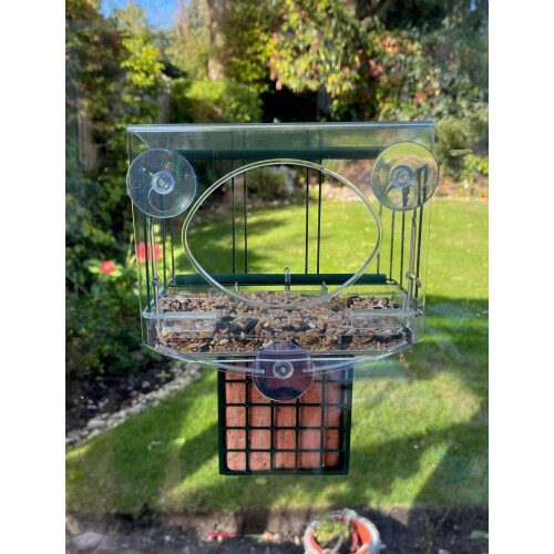 Meripac PIGEON-PROOF Window Feeder with Large Capacity Seed Tray