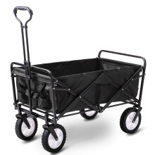Merax Folding Camping Cart Garden Wagon, 4 Wheeled Collapsible Festival Trolley, Portable Garden Cart,Waste Wagon - 150KG Capacity
