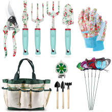 Garden Tools Set, 16 Pieces Gardening Gifts for Women & Men, Heavy Duty Floral Gardening Tools Set with Storage Bag, Ergonomic Garden Gifts Kit for M