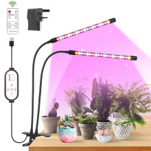 MOXYOY Grow Lights for Indoor Plants,3 Lighting Modes Plant Light, 40 LEDs 2 Heads Grow Light with 10 Dimming Level and Timer, Full Spectrum Plant La