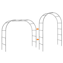 Mr. Ton Metal Garden Arch, Black Garden Arbor Pergola for Indoor Outdoor Lawn Garden Various Climbing Plants, 240Hx 140 W, Black