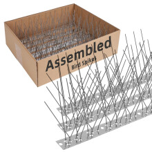 Moyofree Pre-Assembled Bird Spikes for Roofs and Windows, Pigeon Spikes Set for Deterring Crows, Seagulls and Small birds, Stainless Steel Bird Deter