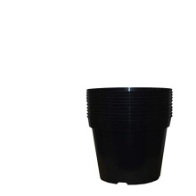 Muddy Hands Pack of 10 Black Plastic Plant Pots Outdoor Garden Round Nursery Herb Flower Planters (3 Litre)