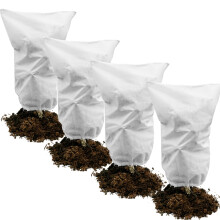 Muzhira 4pcs Plant Fleece Frost Protection Jackets, 50gms 80cm x 100cm Winter Garden Fleece Bag, Plant Cover for for Potted Plant Winter Plant Protec