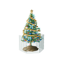 Present Protector Xmas Tree Fence Pet Guard, Christmas Tree Protector from Dogs, Pet-Safe Barrier to Protect Christmas Decorations, 60cm High x 50cm