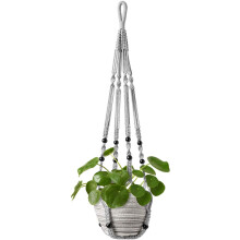 Mkouo Macrame Plant Hangers Indoor Hanging Planter Basket with Wood Beads Decorative Flower Pot Holder No Tassels for Indoor Outdoor Home Decor 89cm,
