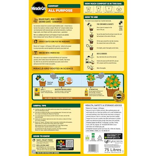 Miracle-Gro Miracle-Gro PEAT FREE Premium All Purpose Compost, 75 litre 1
