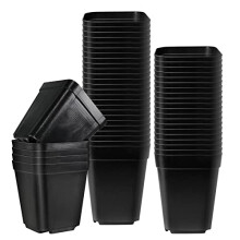 Muzhira Pots for Seed Starting/Cuttings, 5.5cm 100pcs Plastic Square Plant Nursery Pots, Seed Pot Flower Plant Container for Fruit, Vegetable, Succul