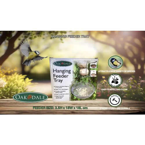 Oakdale Hanging Bird Feeder Tray 1