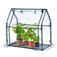 Ohuhu Mini Greenhouse - Portable Indoor Outdoor Plant Tent with Waterproof Pad, 36" x 18" x 33", Transparent PVC, Zippered Door