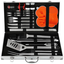N NOBLE FAMILY 30PCS BBQ Accessories Set - Professional Stainless Steel BBQ Tools Set - Complete BBQ Set - Outdoor Camping Barbecue Tool Kit for Men