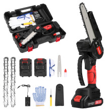 Panana Aokaidun Mini Chainsaw 6 Inch Cordless Electric Chainsaw with 2 Battery and Charger Security Lock Quick Charge Handheld Small Chain Saw for Wo