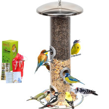 HEAVY DUTY stainless steel metal bird feeder, easy clean garden bird seed feeders hanging, bird feeders for small birds, bird feeders hanging for wil