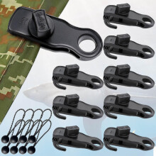 Tarp Tarpaulin Clips Clamps Heavy Duty Lock Grip and Bungee Cords with Ball, Shark Shape Pool Cover Clip Backdrop Cloth Tent Large Hook Accessory for