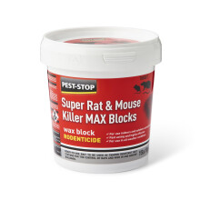 Pest-Stop Super Rat & Mouse Killer MAX Wax Blocks | Effective Bait for Mice and Rats | Rodent Control for Home and Garden | Suitable for baiting stat