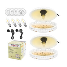 2 Pack Flea Trap, Flea Lamp Traps for House with 4 LED Bulbs, 12 Sticky Paper, Non-Toxic, Odorless, Fleas Catcher for Home Carpets Bedding