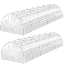 Navoys 2pk 1.5m x 45cm x 42cm Grow Tunnel - Rust Proof Small Poly Tunnel for Garden, Cloches for Growing Vegetables, Protect Plants from Bad Weather,