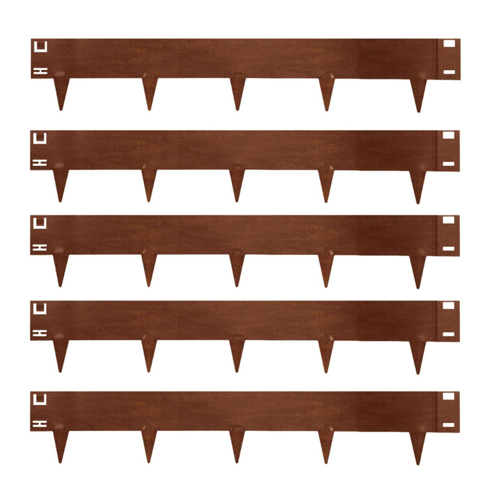 Nicoman 5M Corten Lawn Edging Border,Pre-Rusted Galvanised Steel Garden Border Edging, Easy To Install Flexible Grass Landscaping Pathway Edge Strip 9409195069662