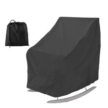 PandaHug Patio Rocking Chair Cover Waterproof Oxford Fabric Heavy Duty Veranda Reclining Garden Chair Cover Outdoor Furniture Protective Cover (Black