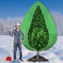 300x300CM Large Plant Fleece Frost Protection- 80gms,Winter Garden Cloth Blanket Jacket Horticultural Bags Plant Covers With Zip Drawstring for Outdo