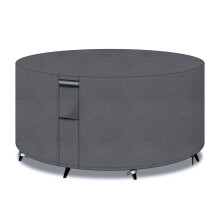 PATIO PLUS Garden Heavy Duty Table Covers Round with Air Vents, 600D Oxford Fabric Circular Patio Set Table Cover, Outdoor Garden Furniture Set Cover
