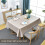 Plenmor Table Cloth Wipeable Tablecloth PVC Plastic Wipe Clean Waterproof Rectangular Table Cover Protector for Kitchen Picnic Outdoor Indoor (Beige, 6