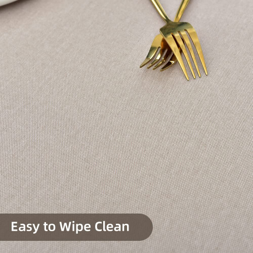 Plenmor Table Cloth Wipeable Tablecloth PVC Plastic Wipe Clean Waterproof Rectangular Table Cover Protector for Kitchen Picnic Outdoor Indoor (Beige, 2