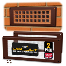Pest-X Pro Vault Air Brick Covers 254mm x 102mm (2 Pack) - Rodent Control Vent Covers Exterior - Air Brick Pest Guard - Vent Cover for Walls Outside
