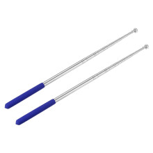 PATIKIL 5 Feet Telescopic Handheld Flagpoles, 2 Pack Stainless Steel Extendable Portable Guide Flag Pole for Tour Guides Teacher Pointer, Blue