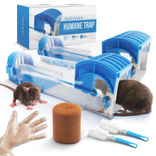 sarkman Humane Mouse Traps 2x For Indoors & Outdoor - For Home Use Rat Trap Repellent Poison Poisoning Kill Free. Indoor Live Cage Squirrel, Mice Saf