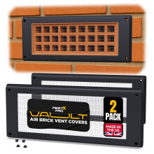 Pest-X Pro Vault Air Brick Covers 254mm x 102mm (2 Pack) - Rodent Control Vent Covers Exterior - Air Brick Pest Guard - Vent Cover for Walls Outside