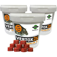 Rat Poisoning Blocks Mouse Bait Blocks Single Feed Rodent Killer Block Max Strength Fast Acting All Weather Bait Block 3 Tubs (VERTOX OKTABLOK ll- 30