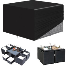 RICHIE Cube Garden Furniture Set Cover - Waterproof, Rattan, 135x135x71cm, Windproof, Anti-UV for Chair, Table & Sofa