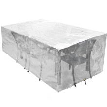 RICHIE Garden Furniture Covers Waterproof 240x140x90cm Outdoor Table Covers for Furniture, Breathable Polyethylene for Table and Chair, Transparent